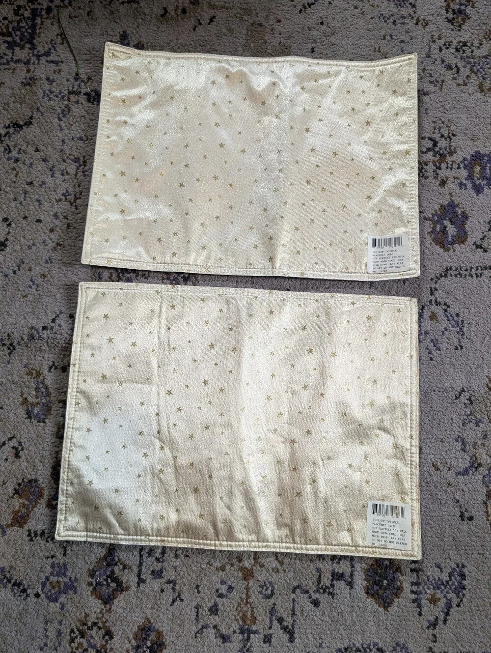 Vintage Celestial Placemat Napkin Set 2 Each 90s Y2K Metallic Stars